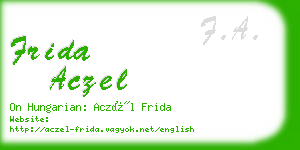 frida aczel business card